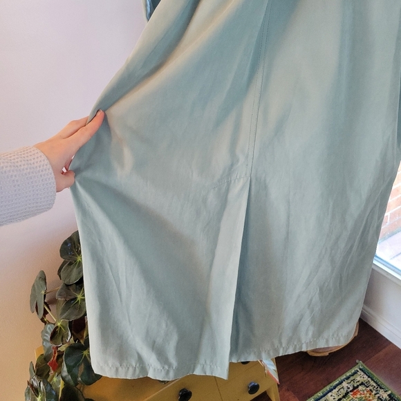 London Fog Mint Green Soft Longsleeve Belted Business Trench Coat, Size‎ 12P - Picture 7 of 12
